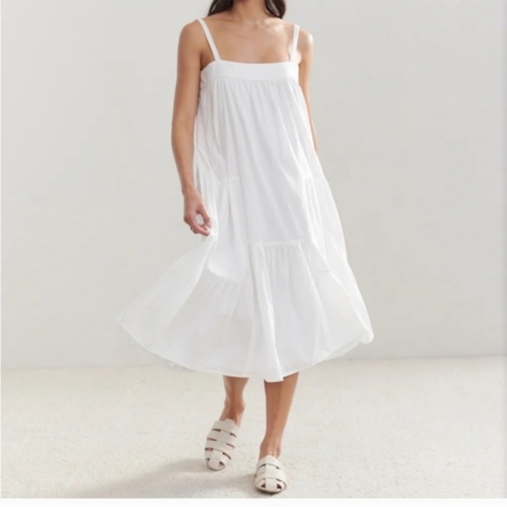 Jenni Kayne White Tiered Cotton Sundress